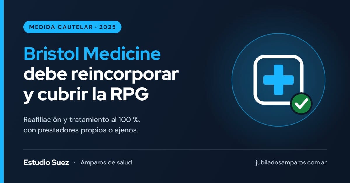 Bristol Medicine debe reincorporar a una afiliada y cubrir al 100 % su tratamiento de RPG