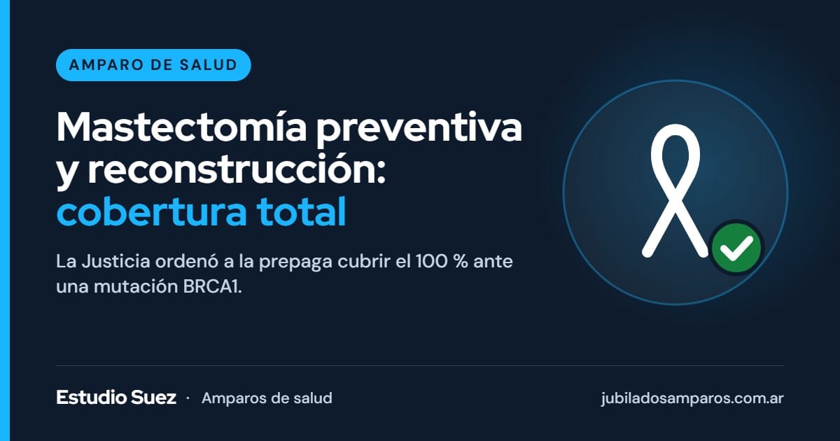 Amparo por mastectomía preventiva y reconstrucción mamaria con cobertura total